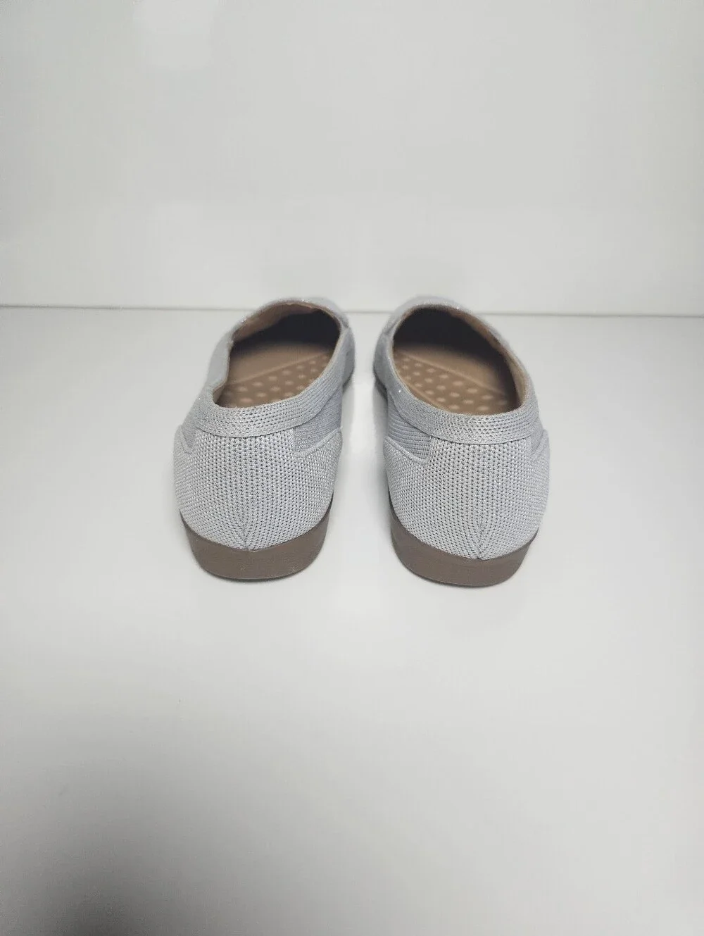 Easy Spirit Silver Gray Knit Comfort Loafers Women's Size 10 NWOB
